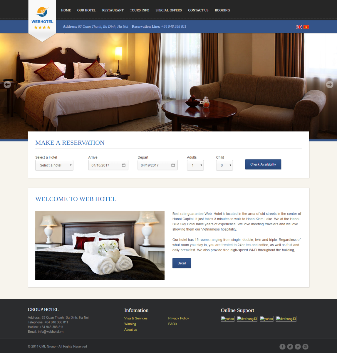 Mẫu website khách sạn