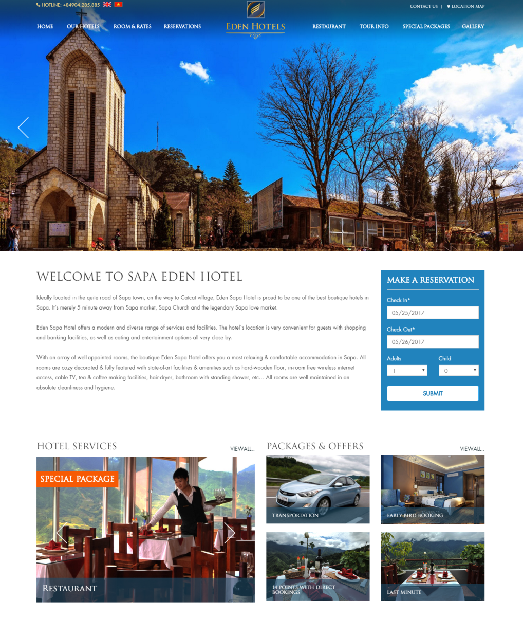 Thiết kế website nhà hàng khách sạn chuyên nghiệp 