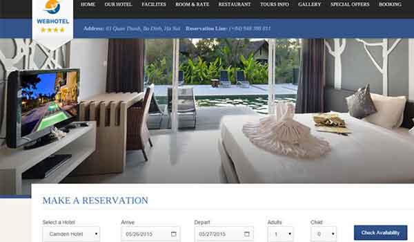 Thiết kế website khách sạn, resort ở Bắc Ninh